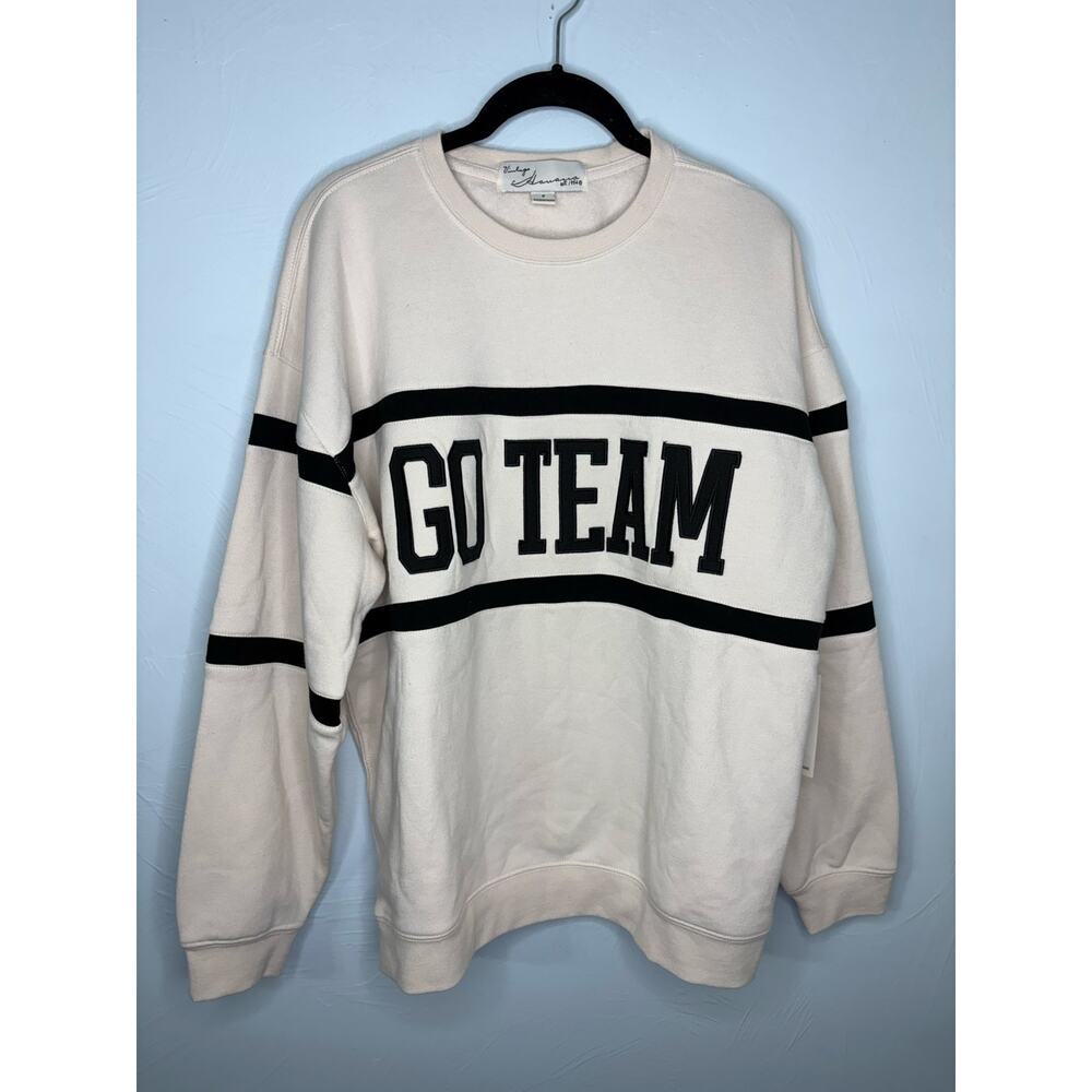 Vintage Havana "Go Team" Surf Wash Crewneck Sweatshirt Small Football Black NWT